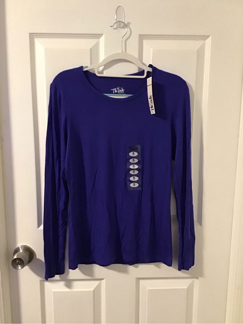 Tribal Long Sleeve Crew Neck Top - Cobalt/Deep Blue